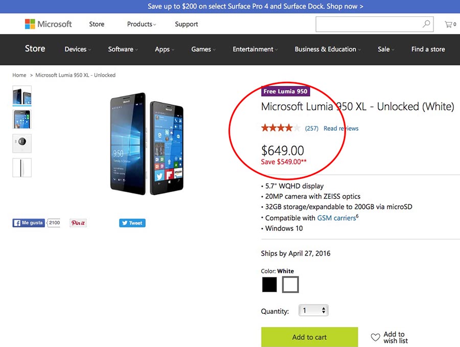 Oferta Lumia 950 XL